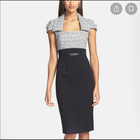 Black Halo Dresses & Skirts - Black Halo tweed sheath work dress